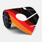Rainbow White Musiknoten auf Black Krawatte (Gerollt)