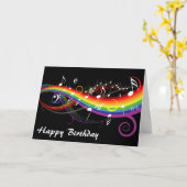 Rainbow White Musiknotens Happy Birthday Card Karte (Gelbe Blume)