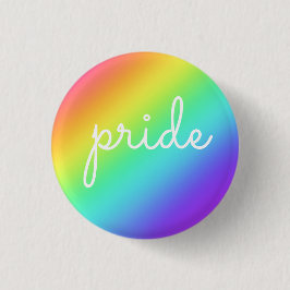 Rainbow & White Script PRIDE Button-on-Taste Button
