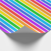 Rainbow-White-Strip-Wrapping-Papier Geschenkpapier (Ecke)