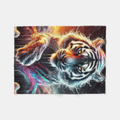 Rainbow White Tiger Fleecedecke (Vorderseite (Horizontal))