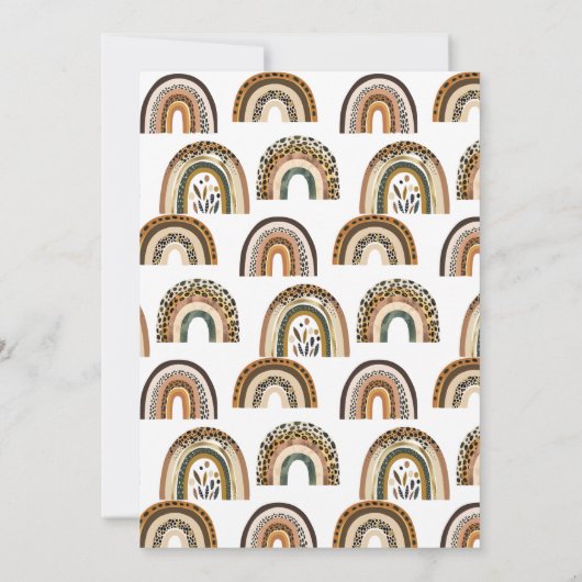 Rainbow Wild One Boho Animal Print Kindergeburtsta Einladung (Rückseite)