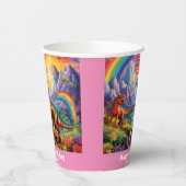 Rainbow Wild One Dinosaurier Dinosaurier Pink Pappbecher (Links)