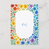 Rainbow-Wildblume Rustikale Blumenhochzeit Begleitkarte (Rückseite)