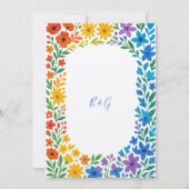Rainbow-Wildblume Rustikale Blumenhochzeit Einladung (Rückseite)