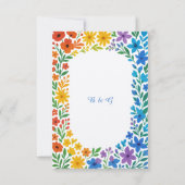 Rainbow-Wildblume Rustikale Blumenhochzeit RSVP Karte (Rückseite)
