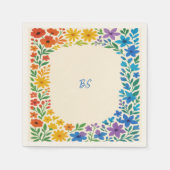 Rainbow-Wildblume Rustikale Blumenhochzeit Serviette (Vorderseite)