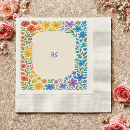 Rainbow-Wildblume Rustikale Blumenhochzeit Serviette
