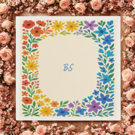 Rainbow-Wildblume Rustikale Blumenhochzeit Serviette