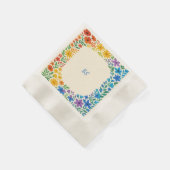 Rainbow-Wildblume Rustikale Blumenhochzeit Serviette (Ecke)