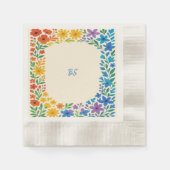 Rainbow-Wildblume Rustikale Blumenhochzeit Serviette (Vorderseite)