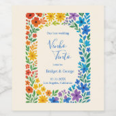 Rainbow-Wildblume Rustikale Blumenhochzeit Weinetikett (Einzelnes Label)