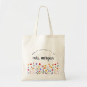 Rainbow Wildblumen Kindergarten Lehrerin Geschenk Tragetasche (Vorne)