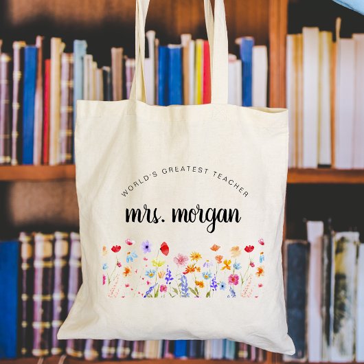 Rainbow Wildblumen Kindergarten Lehrerin Geschenk Tragetasche