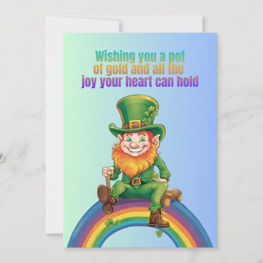 Rainbow will: Ein Pot of Gold & Joy - St. Patrick' Einladung (Vorderseite)