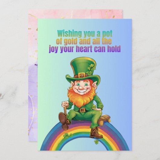 Rainbow will: Ein Pot of Gold & Joy - St. Patrick' Einladung (Vorne/Hinten)