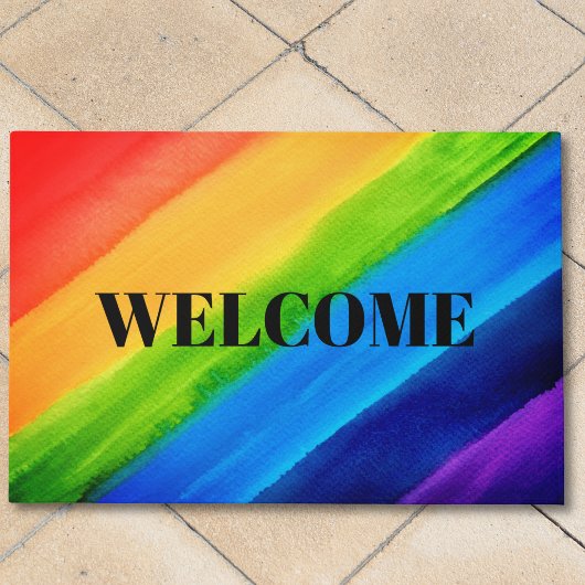 Rainbow Willkommen Fußmatte
