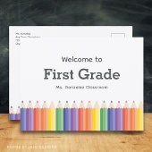 Rainbow Willkommen zurück zur Postkarte der Schule