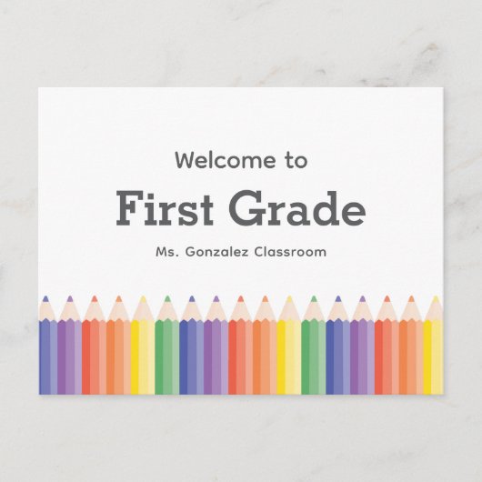 Rainbow Willkommen zurück zur Postkarte der Schule (Vorderseite)