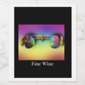 Rainbow Wine Glasses Frische Pasta machen Weinetikett (Einzelnes Label)
