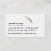 Rainbow Winged Dove Visitenkarte (Rückseite)