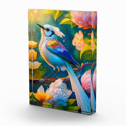 Rainbow Winged Jay Fantasy Bird Fotoblock (Rechts)