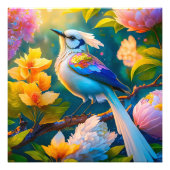 Rainbow Winged Jay Fantasy Bird Fotodruck (Vorne)