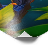 Rainbow Winged Jay Fantasy Bird Fotodruck (Ecke)