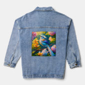 Rainbow Winged Jay Fantasy Bird Jeansjacke (Rückseite)