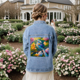 Rainbow Winged Jay Fantasy Bird Jeansjacke