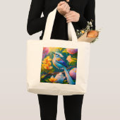 Rainbow Winged Jay Fantasy Bird Jumbo Stoffbeutel (Vorderseite (Produkt))