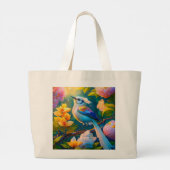 Rainbow Winged Jay Fantasy Bird Jumbo Stoffbeutel (Rückseite)