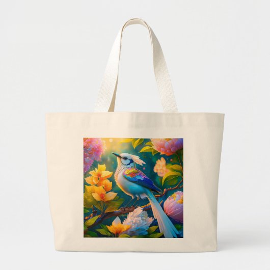 Rainbow Winged Jay Fantasy Bird Jumbo Stoffbeutel (Vorne)