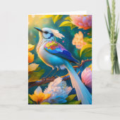 Rainbow Winged Jay Fantasy Bird Karte (Vorderseite)