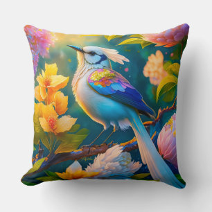 Rainbow Winged Jay Fantasy Bird Kissen