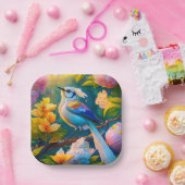 Rainbow Winged Jay Fantasy Bird Pappteller (Party)