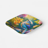 Rainbow Winged Jay Fantasy Bird Pappteller (Gewinkelt)