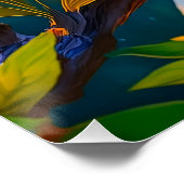 Rainbow Winged Jay Fantasy Bird Poster (Ecke)