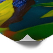 Rainbow Winged Jay Fantasy Bird Poster (Ecke)