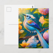 Rainbow Winged Jay Fantasy Bird Postkarte (Vorne/Hinten)