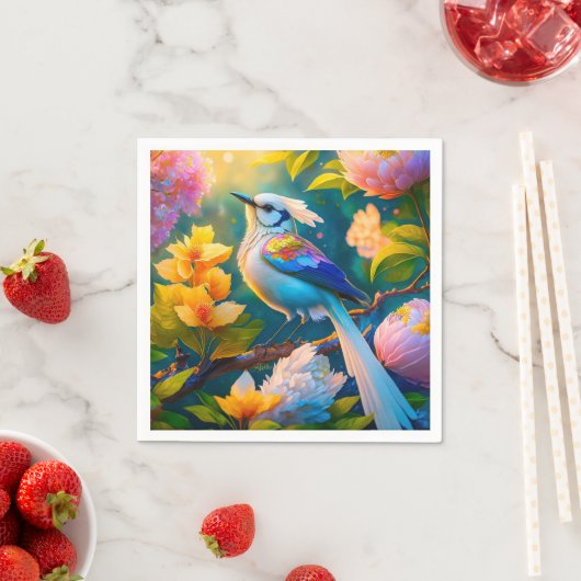 Rainbow Winged Jay Fantasy Bird Serviette (Beispiel)