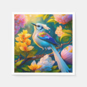 Rainbow Winged Jay Fantasy Bird Serviette (Vorderseite)