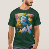 Rainbow Winged Jay Fantasy Bird T-Shirt (Vorderseite)