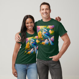 Rainbow Winged Jay Fantasy Bird T-Shirt