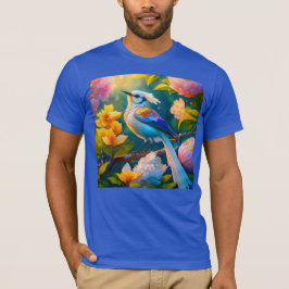 Rainbow Winged Jay Fantasy Bird T-Shirt