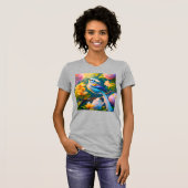 Rainbow Winged Jay Fantasy Bird T-Shirt (Vorne ganz)