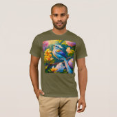 Rainbow Winged Jay Fantasy Bird T-Shirt (Vorne ganz)