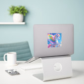Rainbow Winged Prancing Unicorn Aufkleber (Laptop auf Schreibtisch)