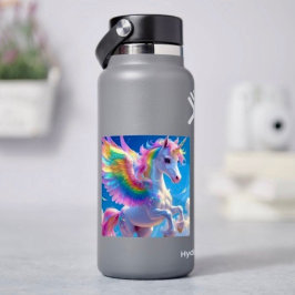 Rainbow Winged Prancing Unicorn Aufkleber