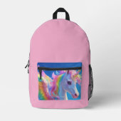 Rainbow Winged Prancing Unicorn  Bedruckter Rucksack (Vorderseite)